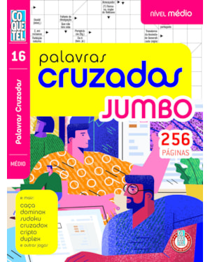 LIVRO COQUETEL PALAVRAS CRUZADAS JUMBO NÍVEL MÉDIO ED 16