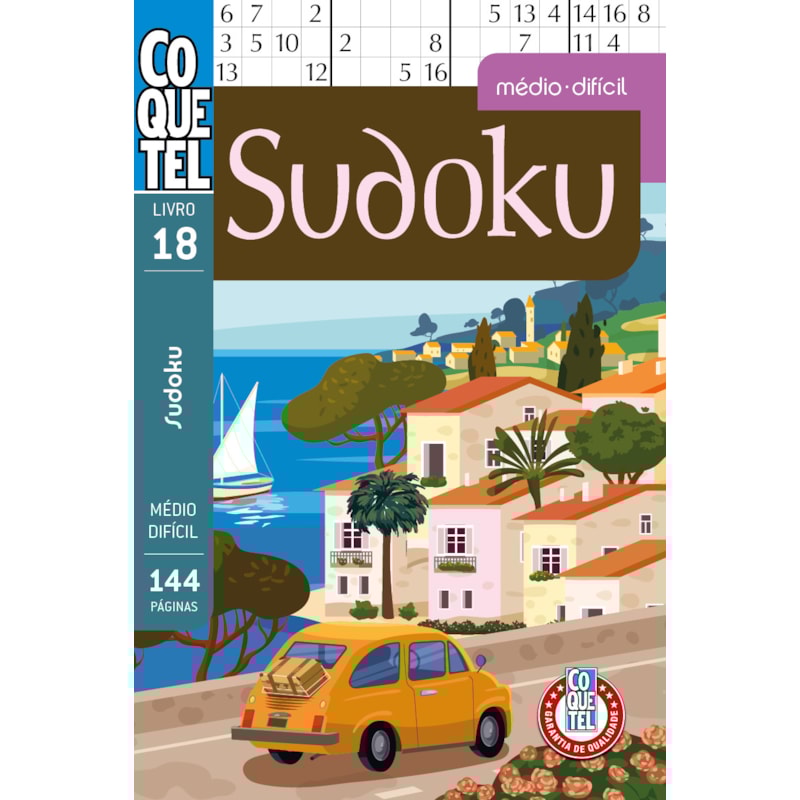LIVRO COQUETEL SUDOKU 17: NÍVEIS MÉDIO E DIFÍCIL