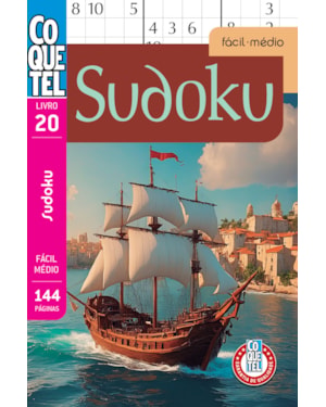 Livro coquetel sudoku 20: níveis fácil e médio