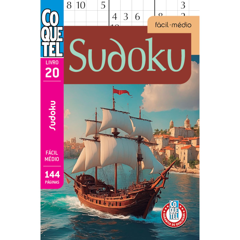 Livro coquetel sudoku 20: níveis fácil e médio