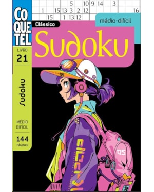 Livro coquetel sudoku 21: níveis médio e difícil