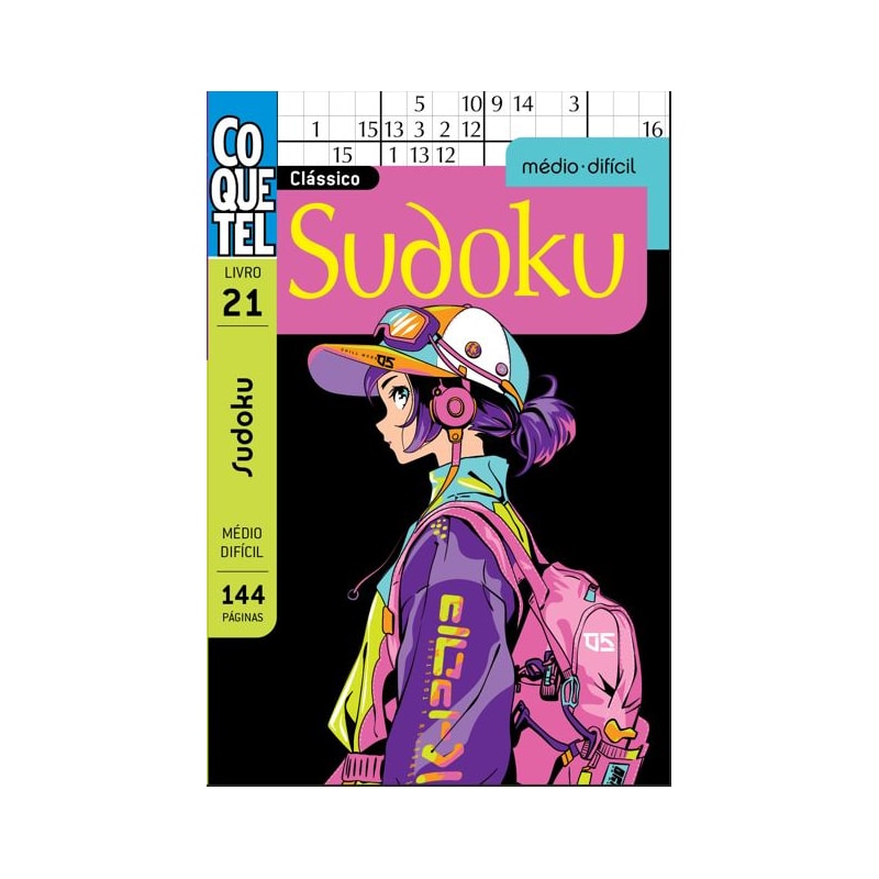 LIVRO COQUETEL SUDOKU 21: NÍVEIS MÉDIO E DIFÍCIL