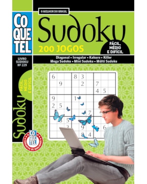 Livro coquetel sudoku 229: fácil, médio e difícil