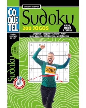 LIVRO COQUETEL SUDOKU 237 S/P: NÍVEIS FÁCIL, MÉDIO E DIFÍCIL