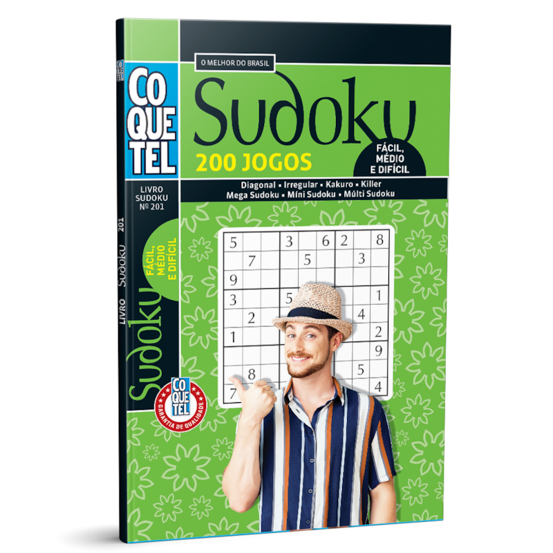 LIVRO COQUETEL SUDOKU NÍVEL FC/MD/DF ED 201