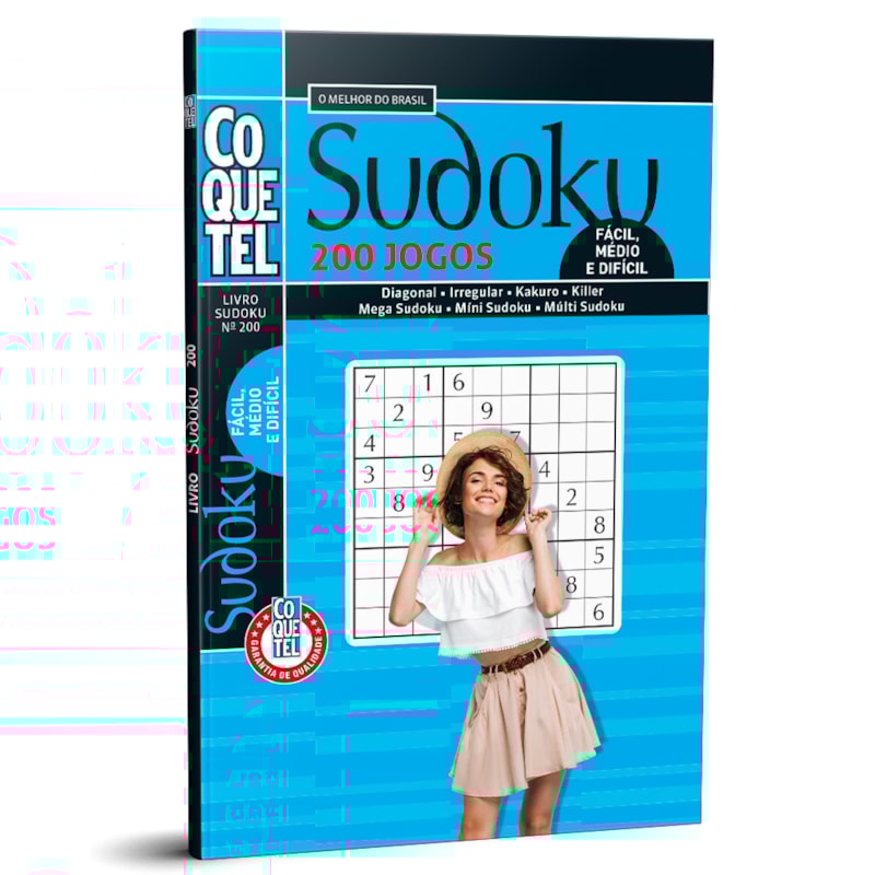 LIVRO COQUETEL SUDOKU NÍVEL MÉDIO ED 200
