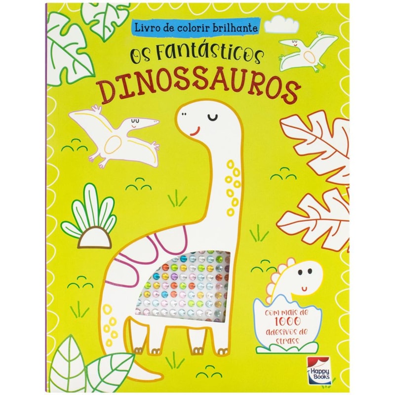 LIVRO DE COLORIR BRILHANTE: DINOSSAUROS