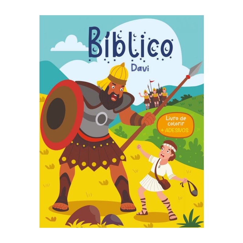 Livro de colorir com adesivos - Davi