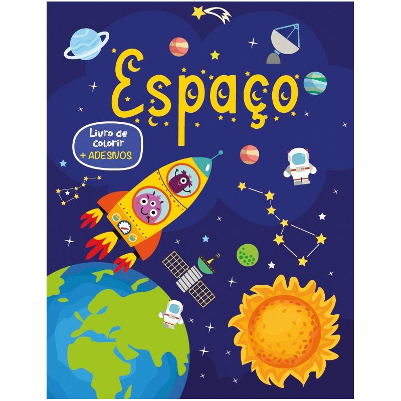Livro de colorir com adesivos - Espaço