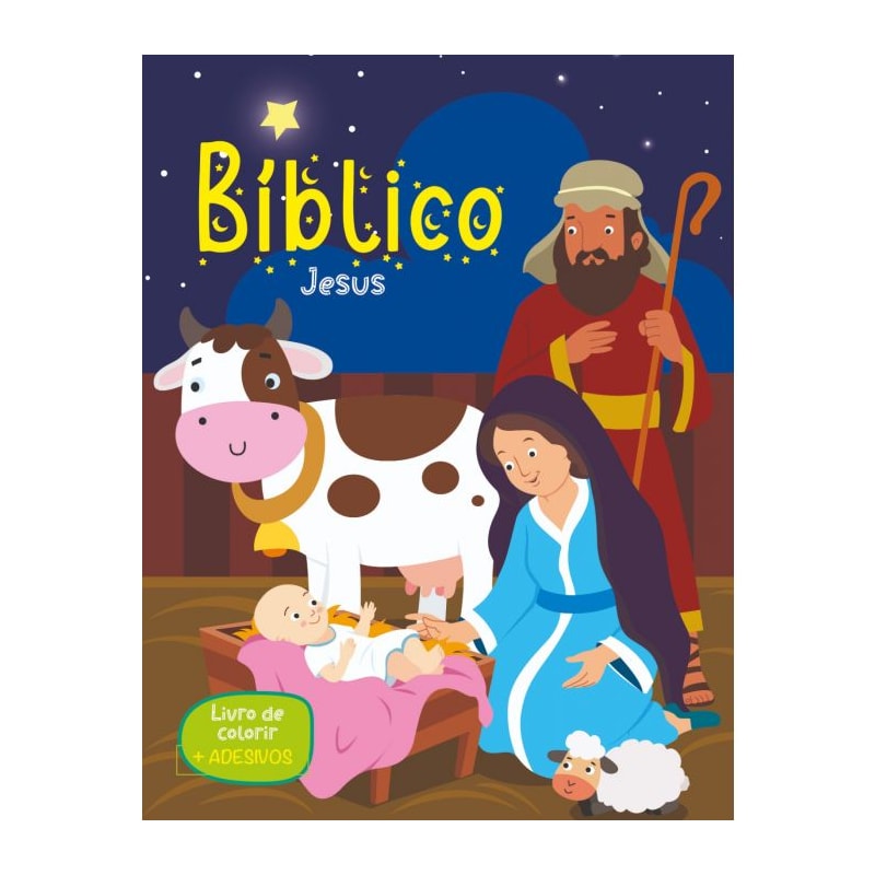 Livro de colorir com adesivos - Jesus