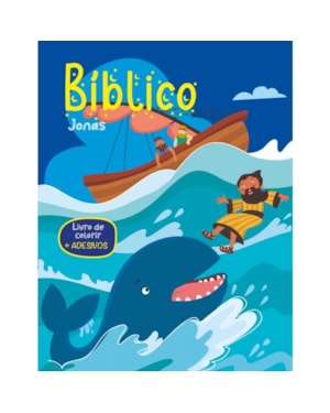 Livro de colorir com adesivos - Jonas