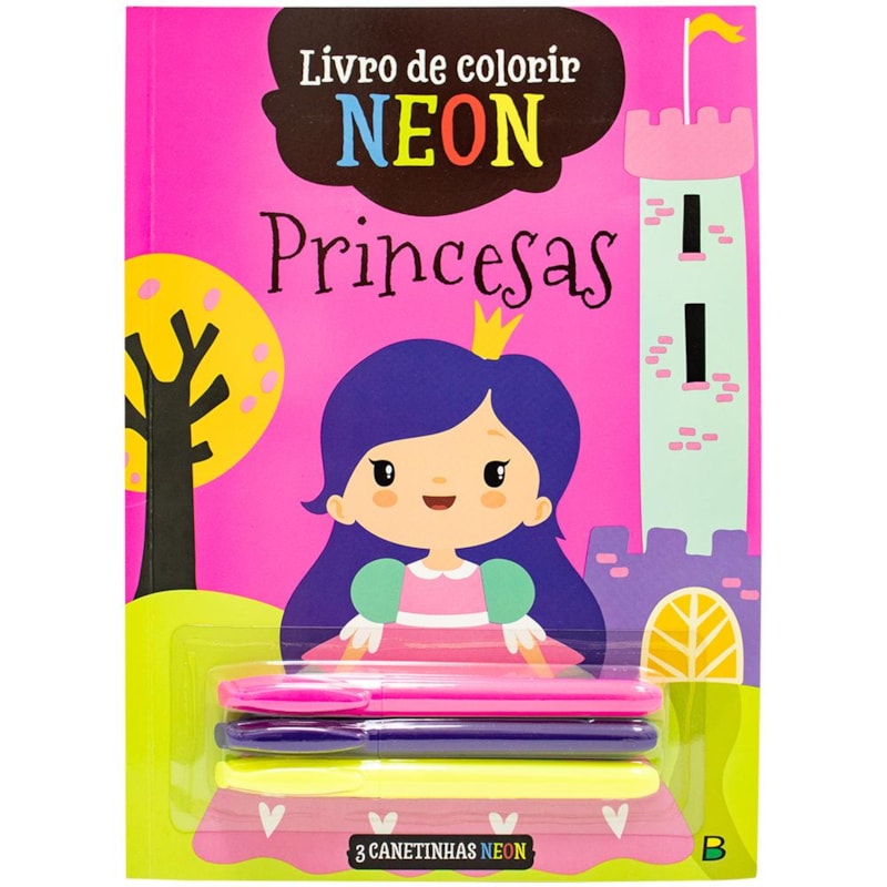 LIVRO DE COLORIR NEON: PRINCESAS