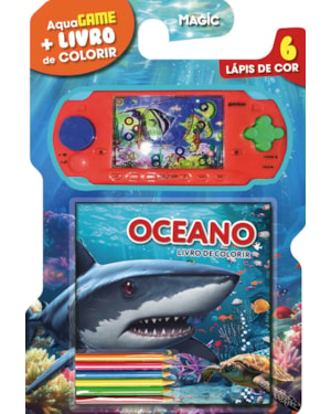 LIVRO DE COLORIR OCEANO + AQUA GAME