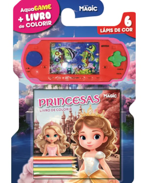 LIVRO DE COLORIR PRINCESAS + AQUA GAME