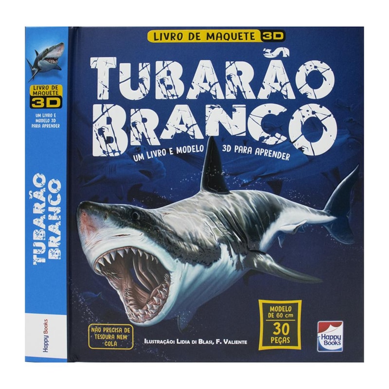 LIVRO DE MAQUETE 3D: TUBARÃO BRANCO