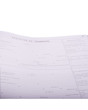 LIVRO DE REGISTRO CASAMENTO SEM ÍNDICE COM 200 FOLHAS 1200 TERMOS - 32X46