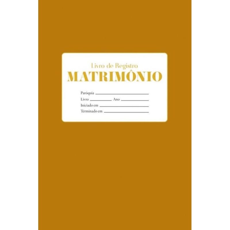 LIVRO DE REGISTRO - MATRIMONIO