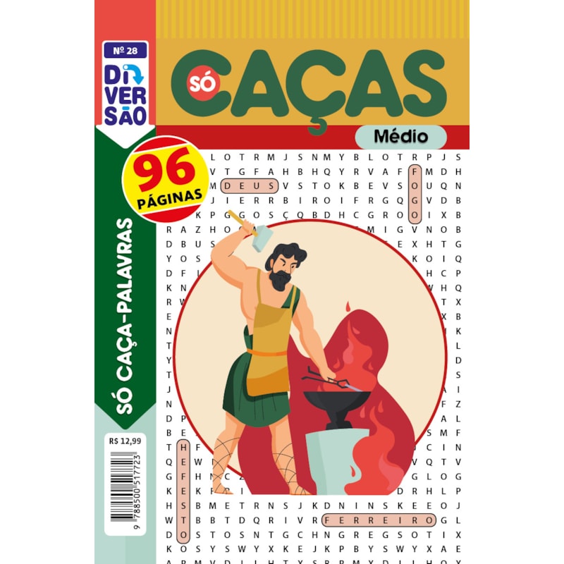 LIVRO DIVERSÃO SÓ CAÇA PALAVRAS 28: NÍVEL MÉDIO