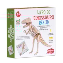 LIVRO DO DINOSSAURO T-REX 3D COM PEÇAS DE MADEIRA