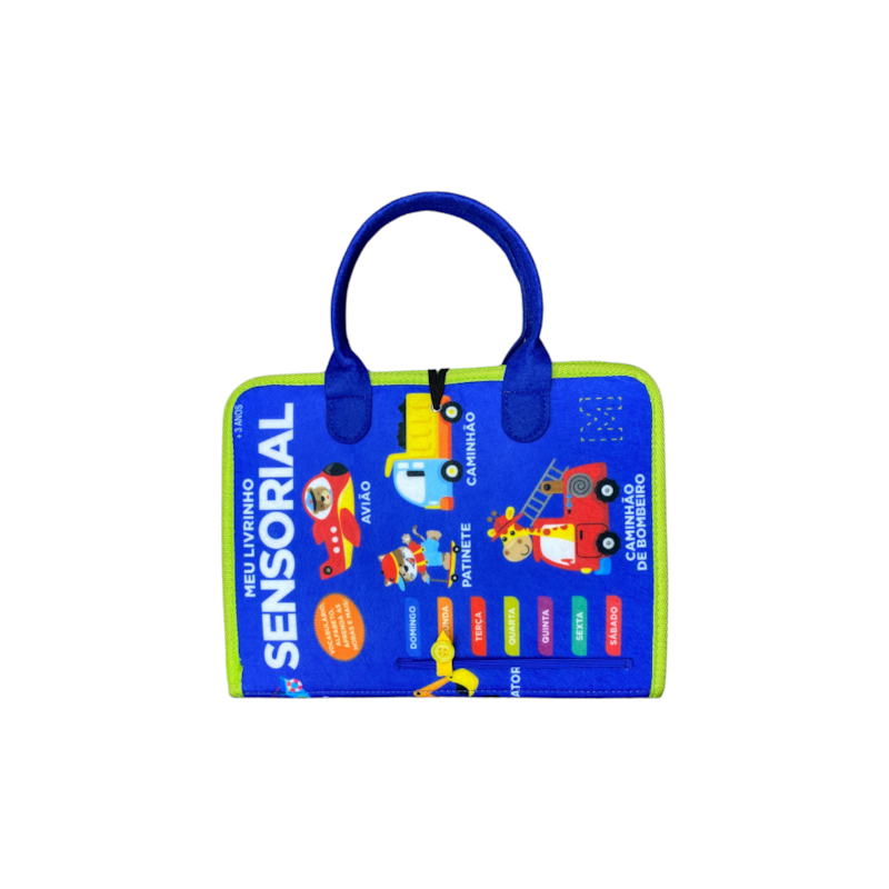 LIVRO EDUCATIVO MONTESSORI: MEU LIVRINHO SENSORIAL MALETA EDUCATIVA -VEÍCULOS