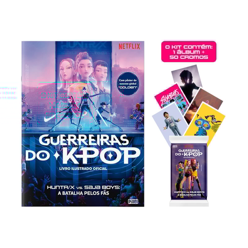 LIVRO ILUSTRADO OFICIAL GUERREIRAS DO KPOP + 10 ENVELOPES