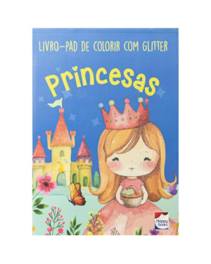 Livro-pad de colorir com Glitter: Princesas