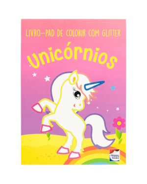 Livro-pad de colorir com Glitter: Unicórnios