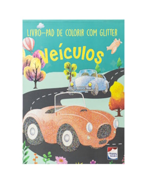 Livro-pad de colorir com Glitter: Veículos