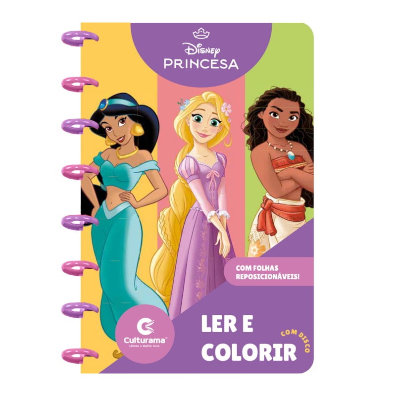 LIVRO PARA COLORIR COM DISCOS - PRINCESAS