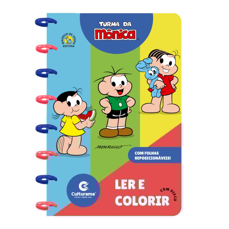 LIVRO PARA COLORIR COM DISCOS - TURMA DA MÔNICA