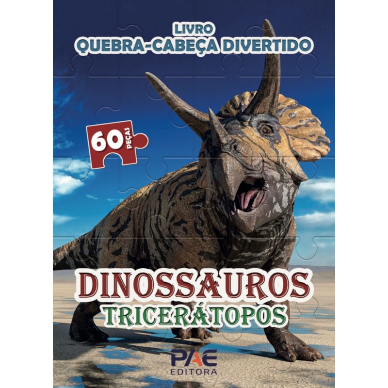 Livro quebra-cabeça divertido - dinossauros triceratopos