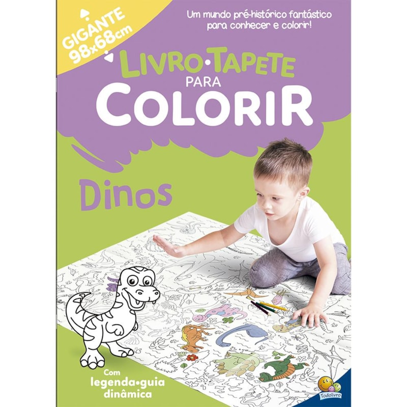 Livro-Tapete para Colorir: Dinos