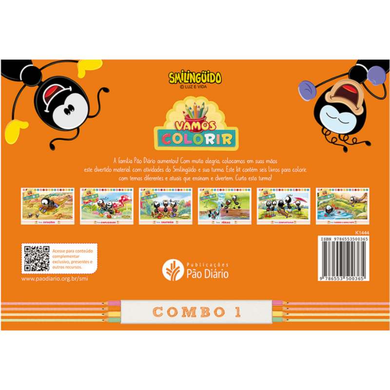 Livros para colorir smilinguido - kit 1: Livro Infantil Cristão para crianças se divertirem aprendendo a palavra de Deus
