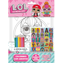 LOL SURPRISE COLORINDO COM ADESIVOS