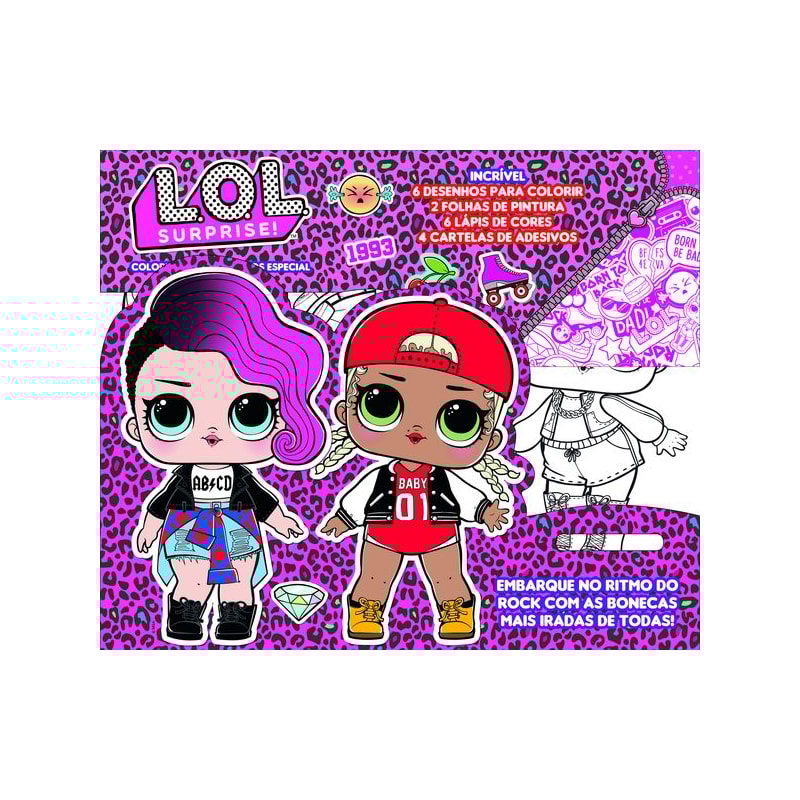 LOL SURPRISE - COLORINDO COM ADESIVOS ESPECIAL