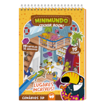 LUGARES INCRÍVEIS - MINIMUNDO STICKER BOOK: 15 CENÁRIOS, 15 CARTELAS DE ADESIVOS PARA COLAR E PINÇA PLÁSTICA