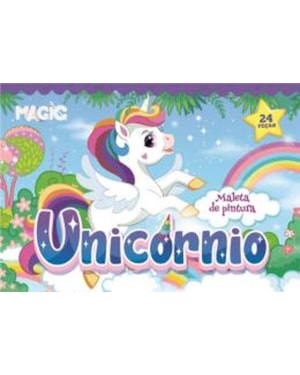 MALETA DE PINTURA 24 PÇS  UNICÓRNIO