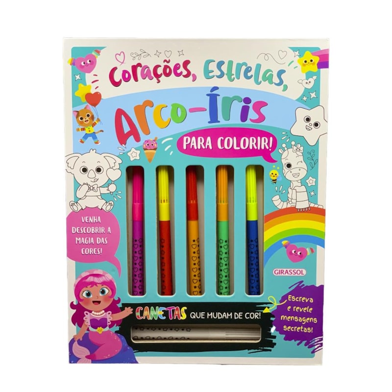 MANIA COLORIDA: CORAÇÕES, ESTRELAS E ARCO-ÍRIS - PARA COLORIR COM CANETAS QUE MUDAM DE COR!