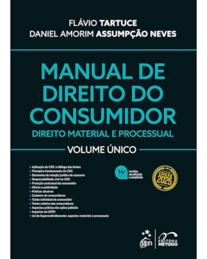 MANUAL DE DIREITO DO CONSUMIDOR - VOL. ÚNICO - 14ª EDIÇÃO 2025