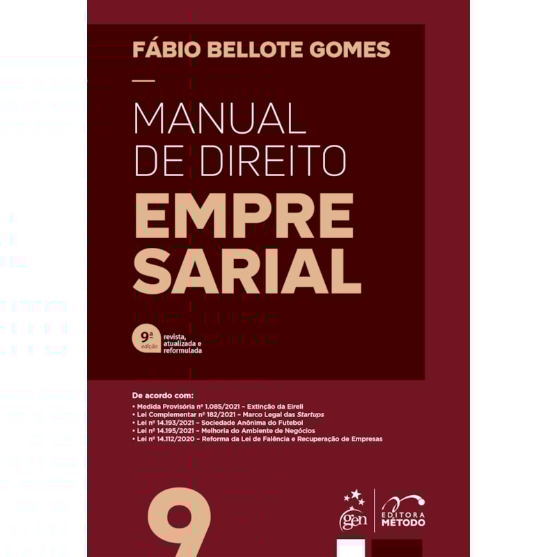MANUAL DE DIREITO EMPRESARIAL - 9ª EDIÇÃO 2022