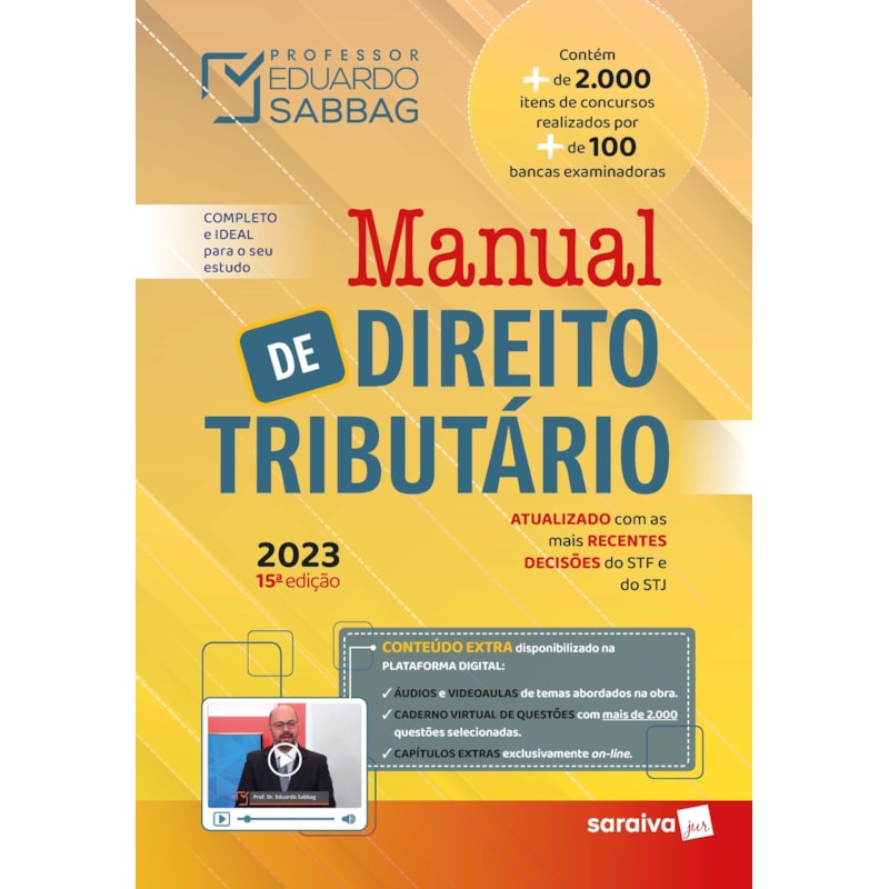 MANUAL DE DIREITO TRIBUTÁRIO - 15ª EDIÇÃO 2023