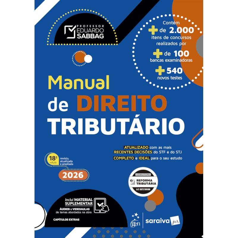 MANUAL DE DIREITO TRIBUTÁRIO - 18ª EDIÇÃO 2026