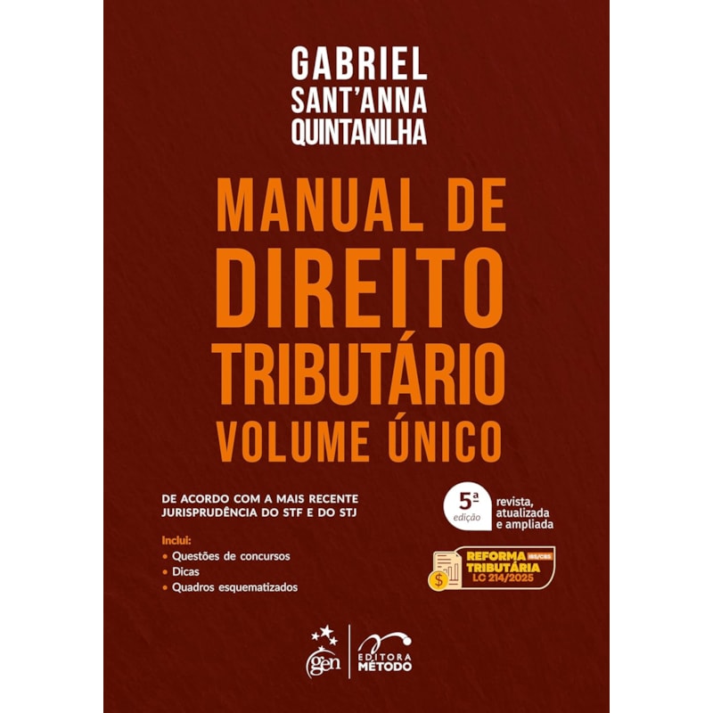 MANUAL DE DIREITO TRIBUTÁRIO - VOLUME ÚNICO - 5ª EDIÇÃO 2025