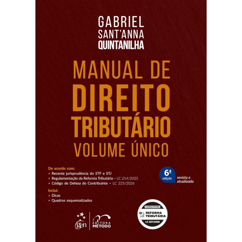 MANUAL DE DIREITO TRIBUTÁRIO - VOLUME ÚNICO - 6ª EDIÇÃO 2026
