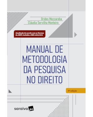 MANUAL DE METODOLOGIA DA PESQUISA NO DIREITO - 9ª EDIÇÃO 2023