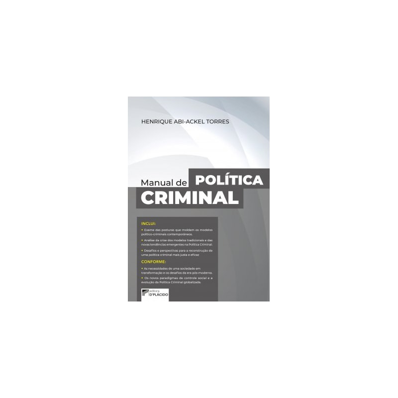 MANUAL DE POLÍTICA CRIMINAL - 1ª EDIÇÃO