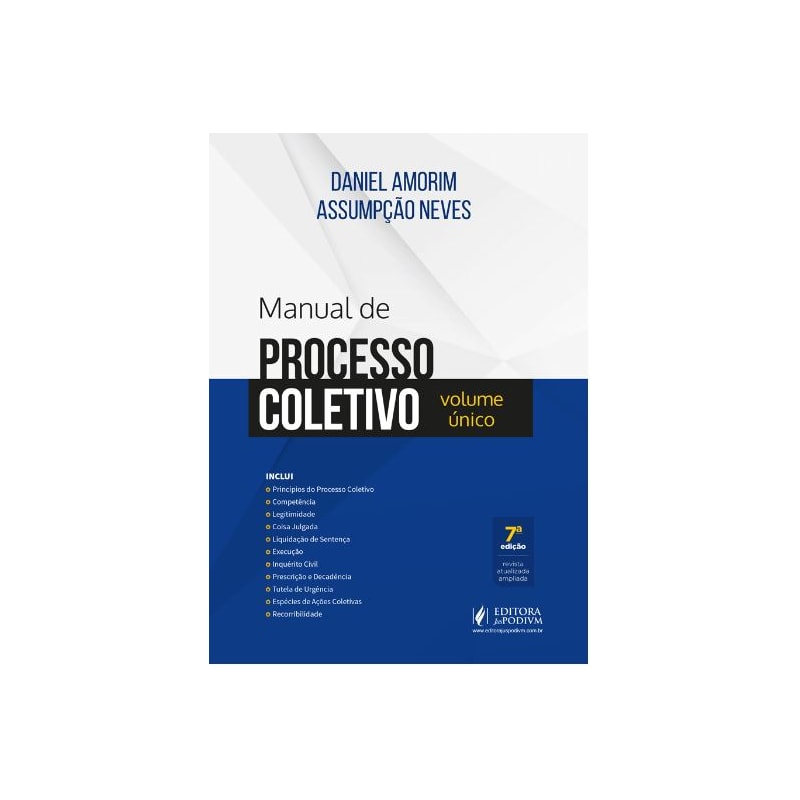 MANUAL DE PROCESSO COLETIVO - VOLUME ÚNICO