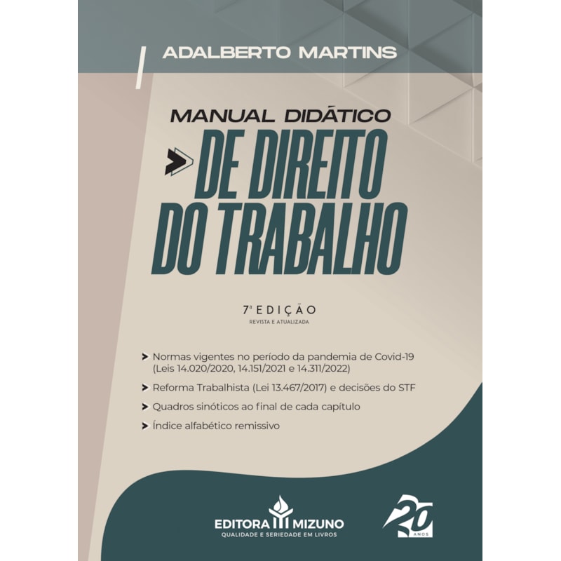 MANUAL DIDÁTICO DE DIREITO DO TRABALHO - 7ª EDIÇÃO