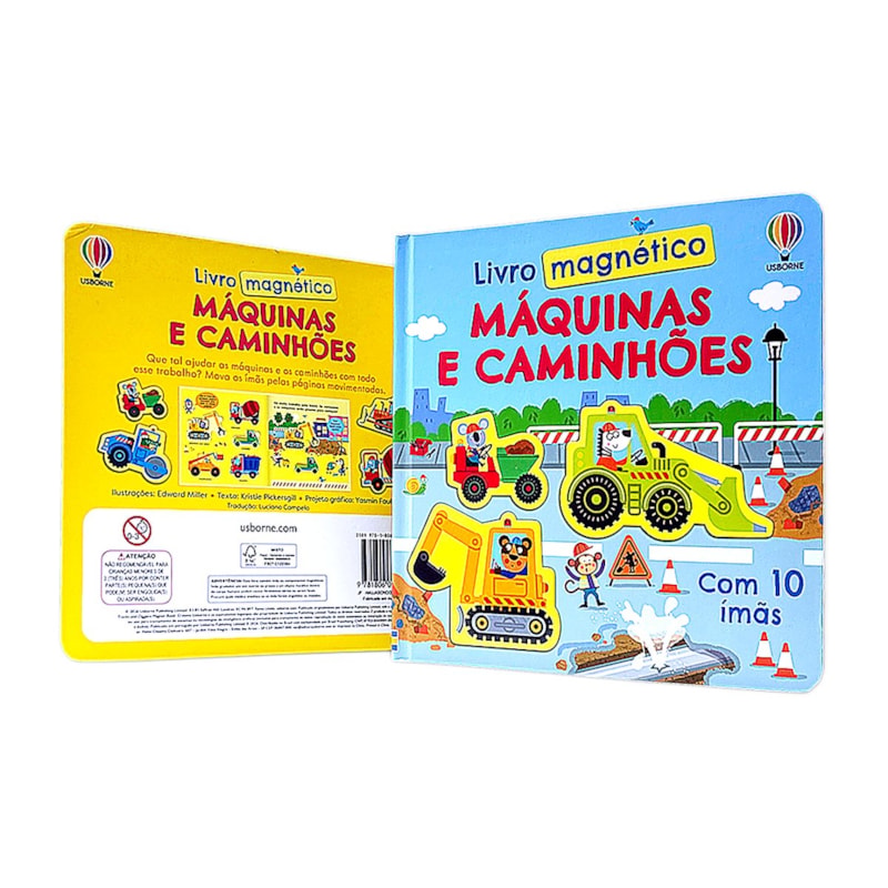 MÁQUINAS E CAMINHÕES: LIVRO MAGNÉTICO