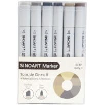 MARCADORES ARTÍSTICOS C/ 6 CORES TONS DE CINZA